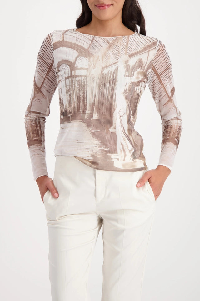 Блуза с Дълъг Ръкав и Галериен Принт - Monari