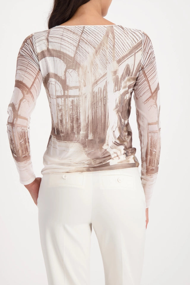 Блуза с Дълъг Ръкав и Галериен Принт - Monari