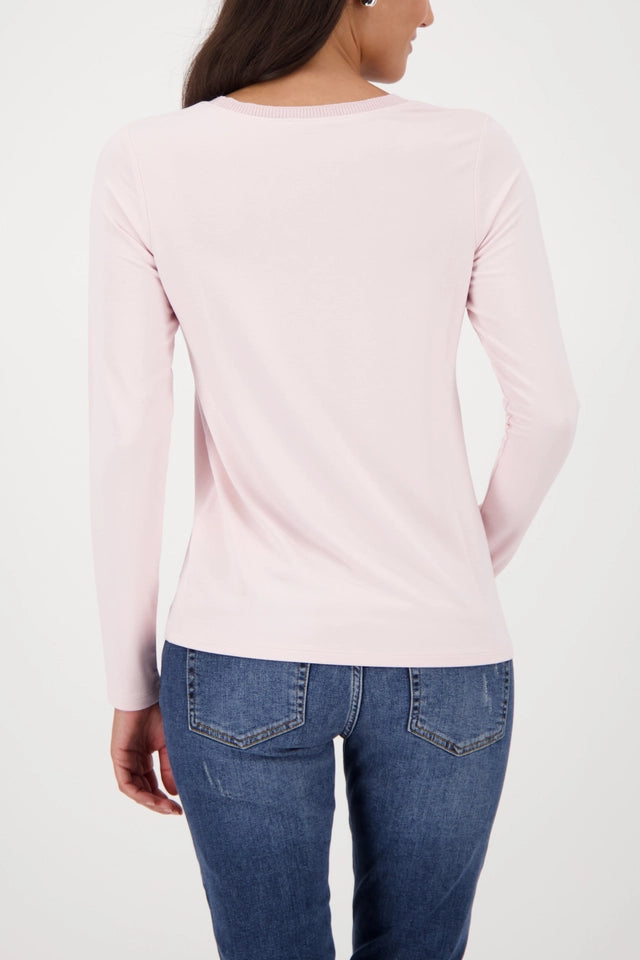 Блуза с Дълъг Ръкав с Плетена Яка - Monari