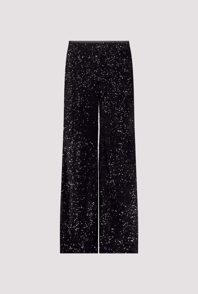 Панталон с широк крачол и пайети - Monari