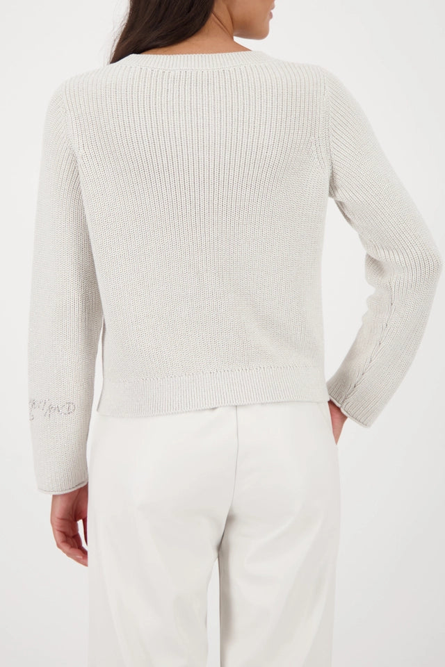 Плетен Пуловер с Надпис - Monari