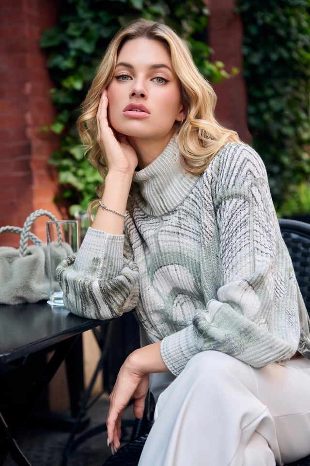 Плетен Пуловер с Галериен Принт - Monari