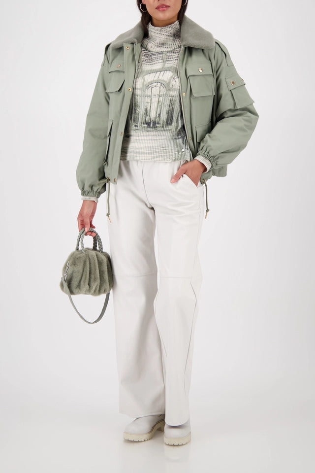 Плетен Пуловер с Галериен Принт - Monari