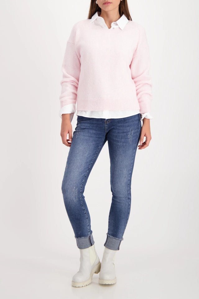 Пухкав Плетен Пуловер - Monari