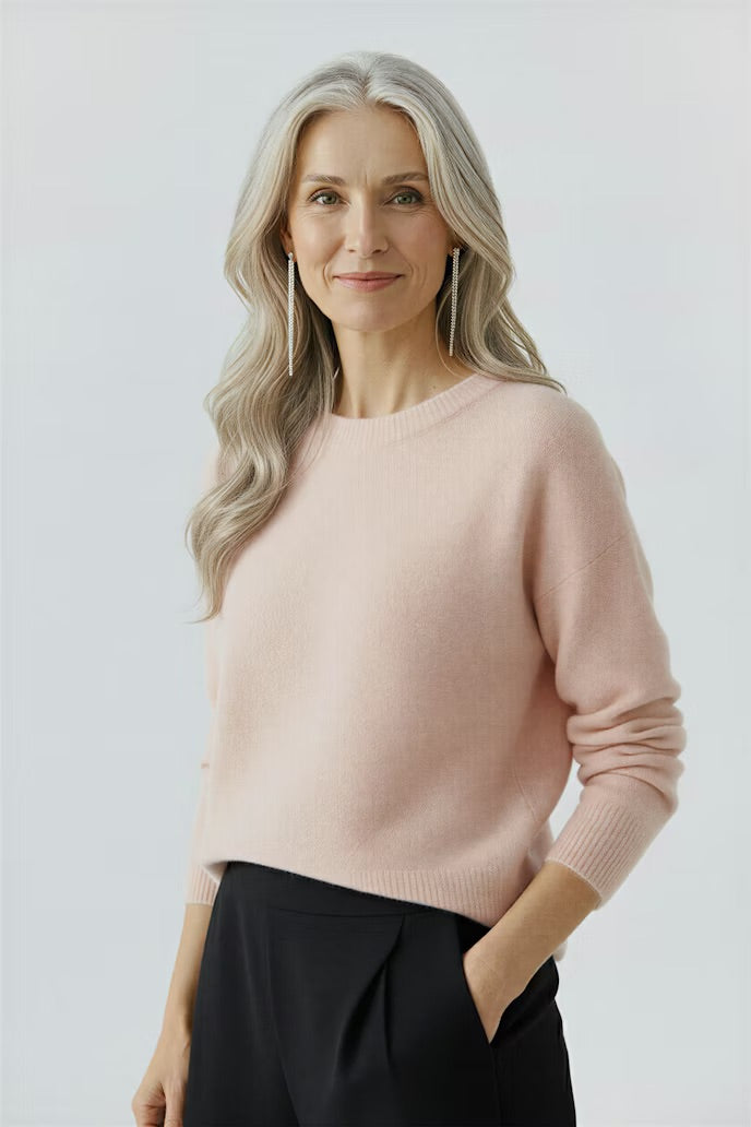 Пуловер с безшевна плетка - Oui