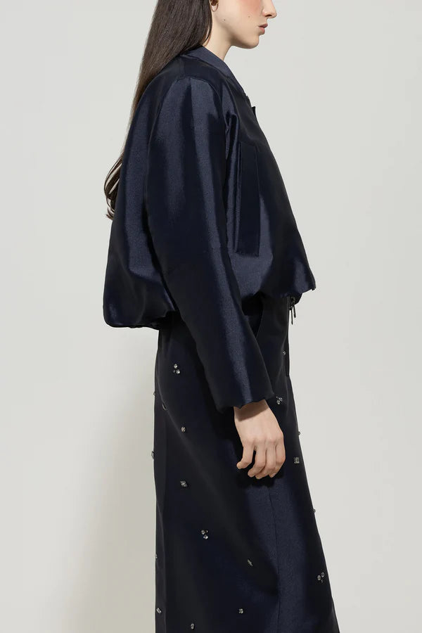 Бомбър яке от фин микс с коприна - Luisa Cerano