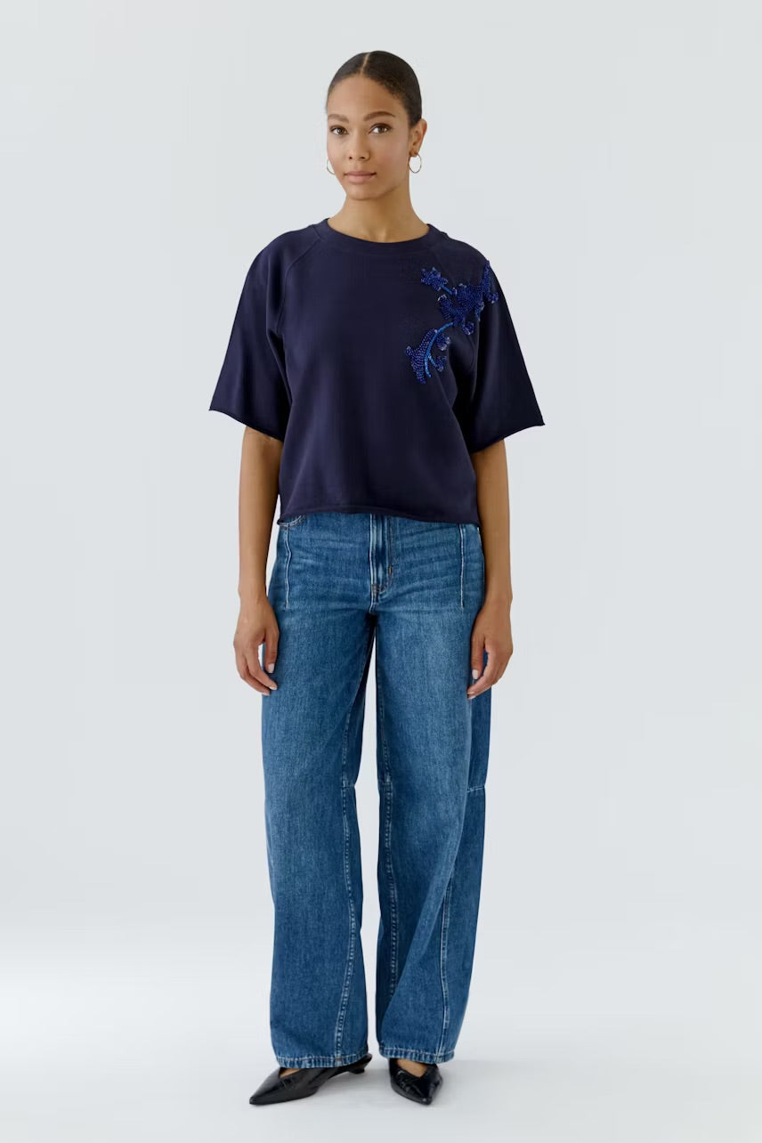 Суитшърт с пайетена бродерия - Oui
