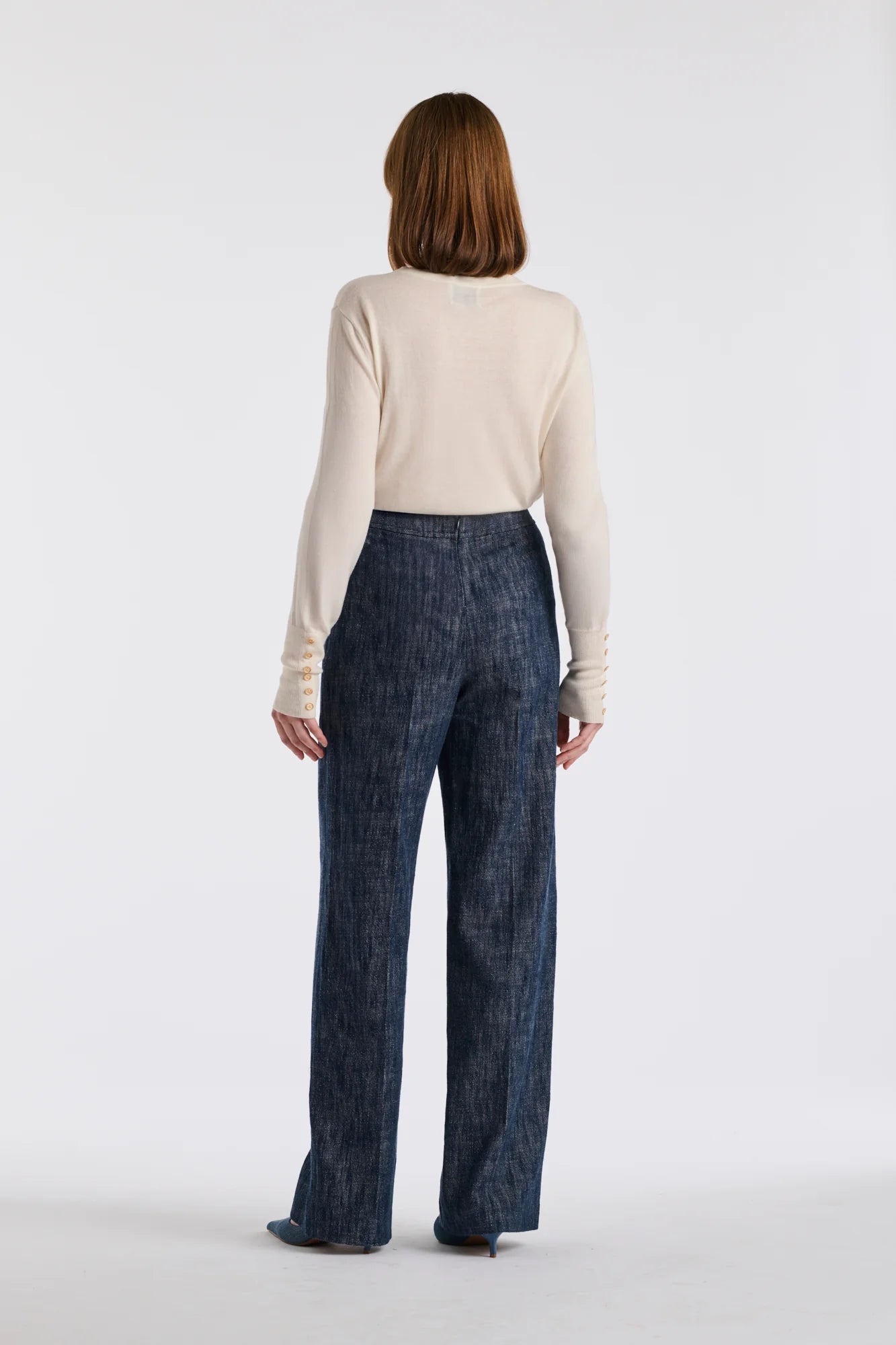 Джинси със златисти персонализирани копчета - Weill