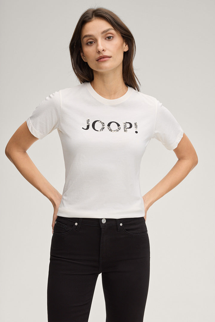 Т-шърт с декоративен надпис с лого - JOOP!