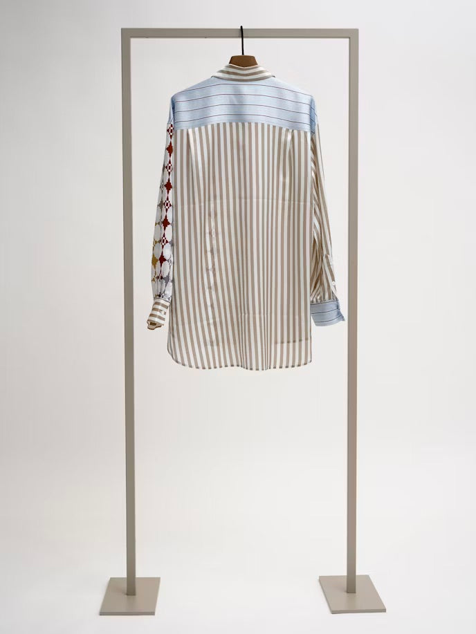 Копринена дълга риза с мултипринт дизайн - Herzens