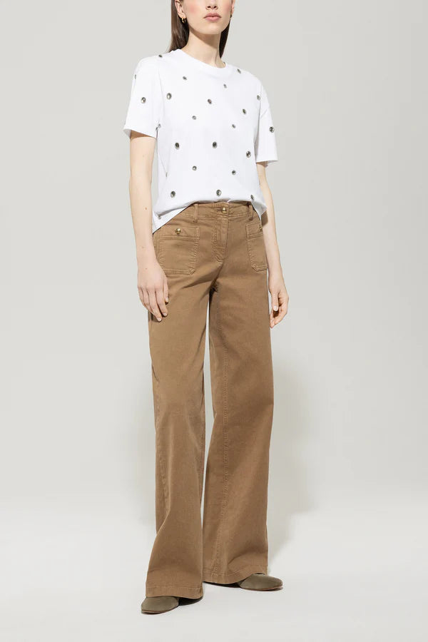 Памучна Т-шърт с пришити мъниста - Luisa Cerano