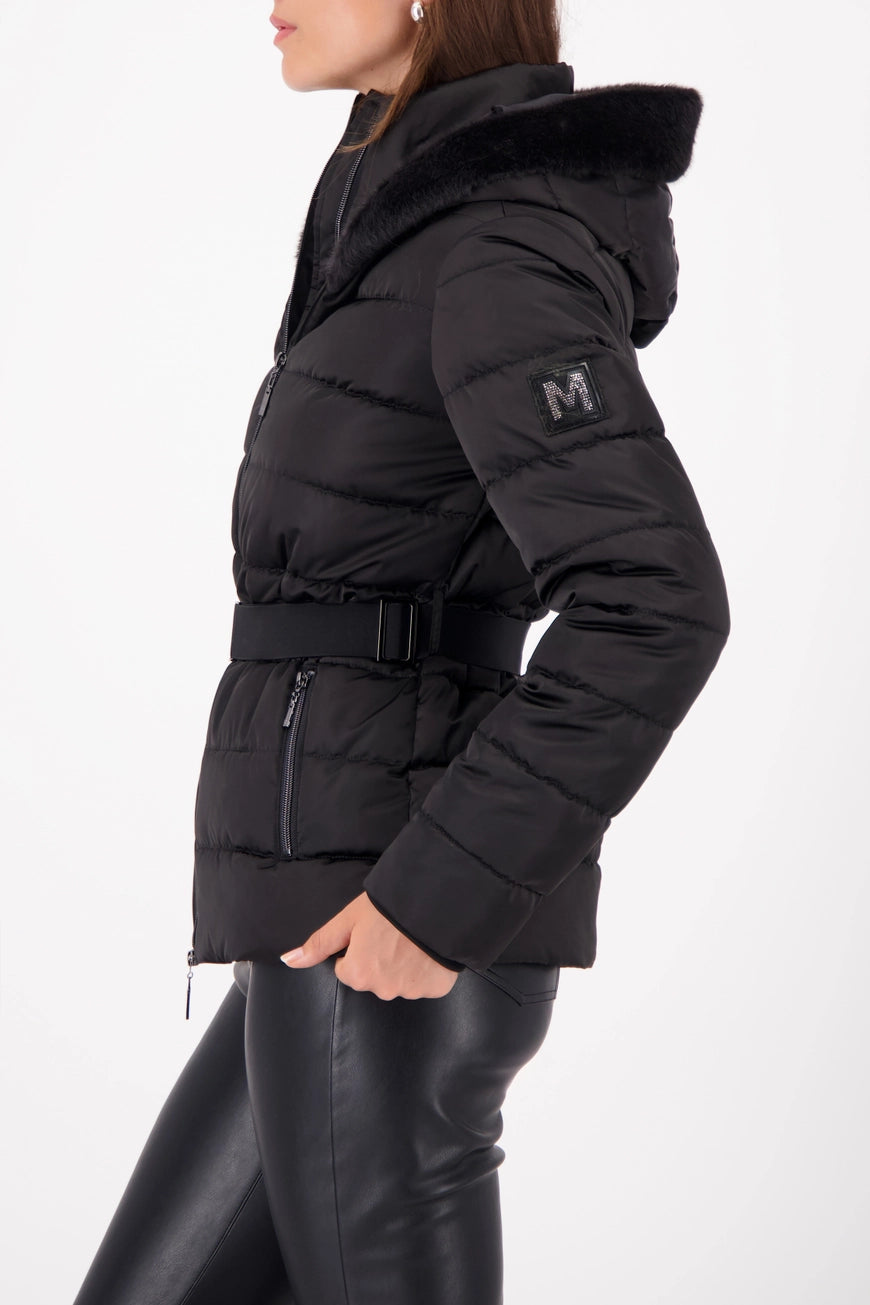 Пухено яке с колан на талията - Monari