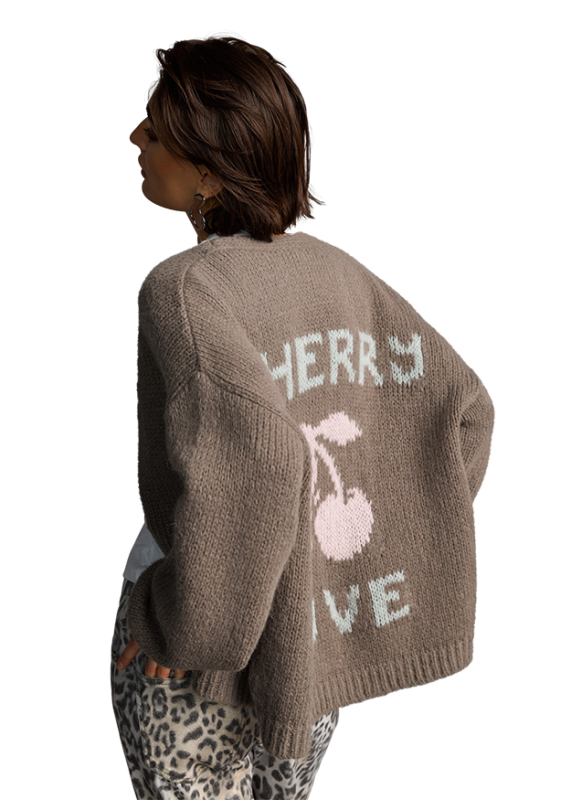 Жилетка с черешов мотив с надпис - Riani