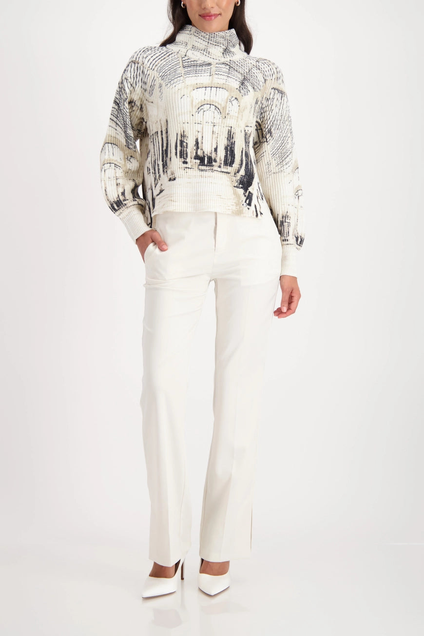 Плетен Пуловер С Галериен Принт - Monari