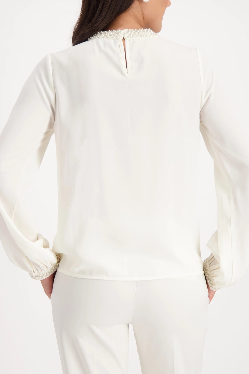 Блуза от Жоржет с Декоративен Елемент - Monari