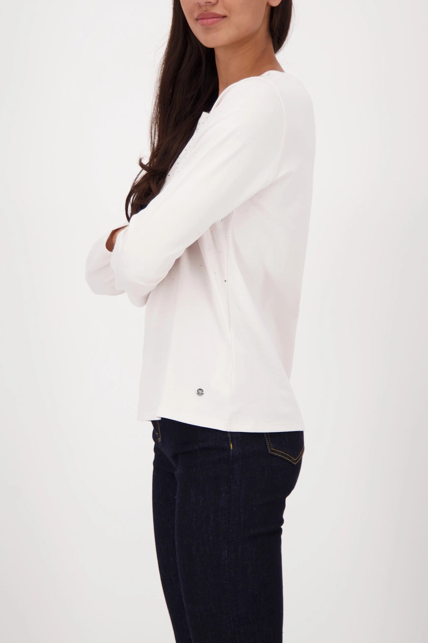 Памучна Блуза с Декорация от Камъчета - Monari