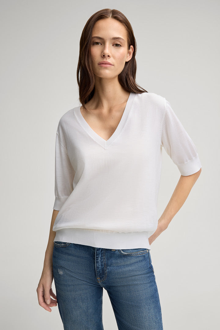 Вълнен пуловер с V-образно деколте - JOOP!