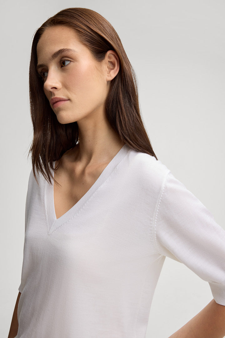 Вълнен пуловер с V-образно деколте - JOOP!