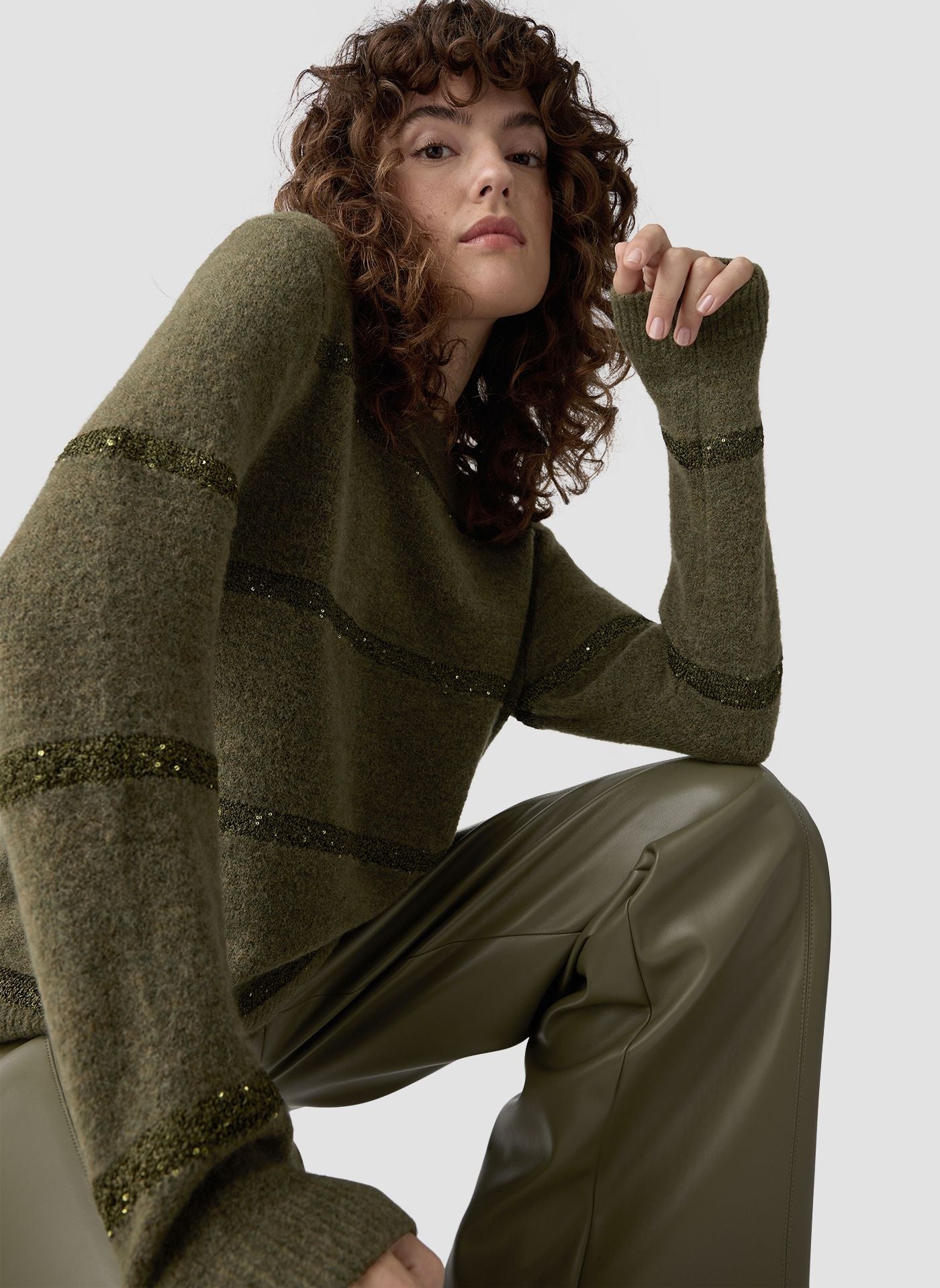 Вълнен Пуловер с Блестяща Прежда - Le Comte