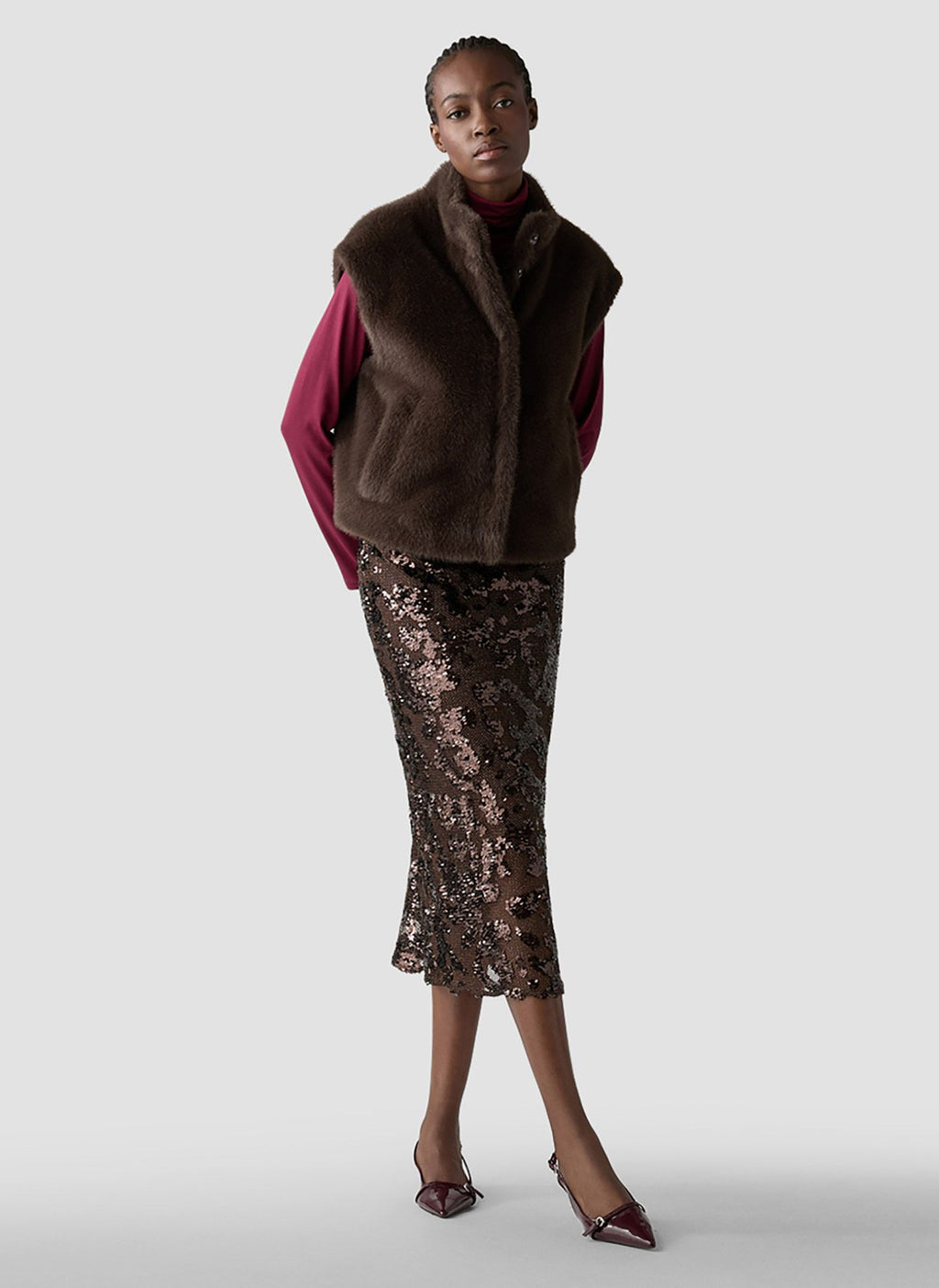 Макси пола с пайети и мрежеста структура - Le Comte