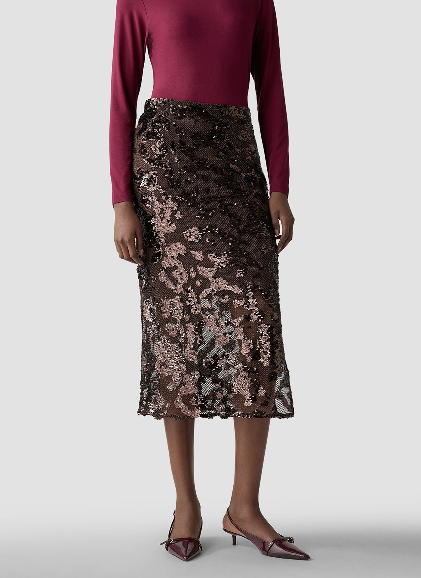 Макси пола с пайети и мрежеста структура - Le Comte