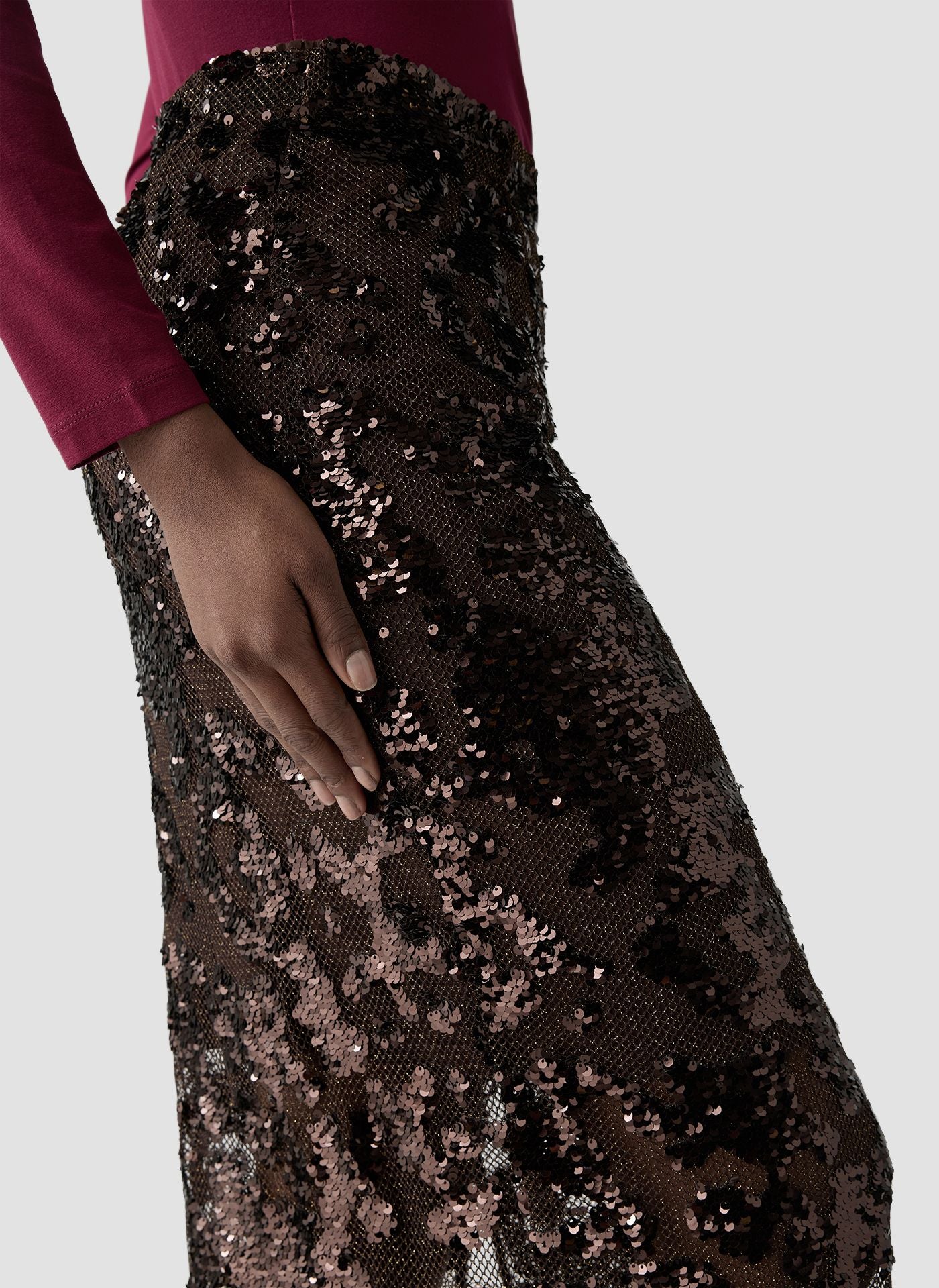 Макси пола с пайети и мрежеста структура - Le Comte