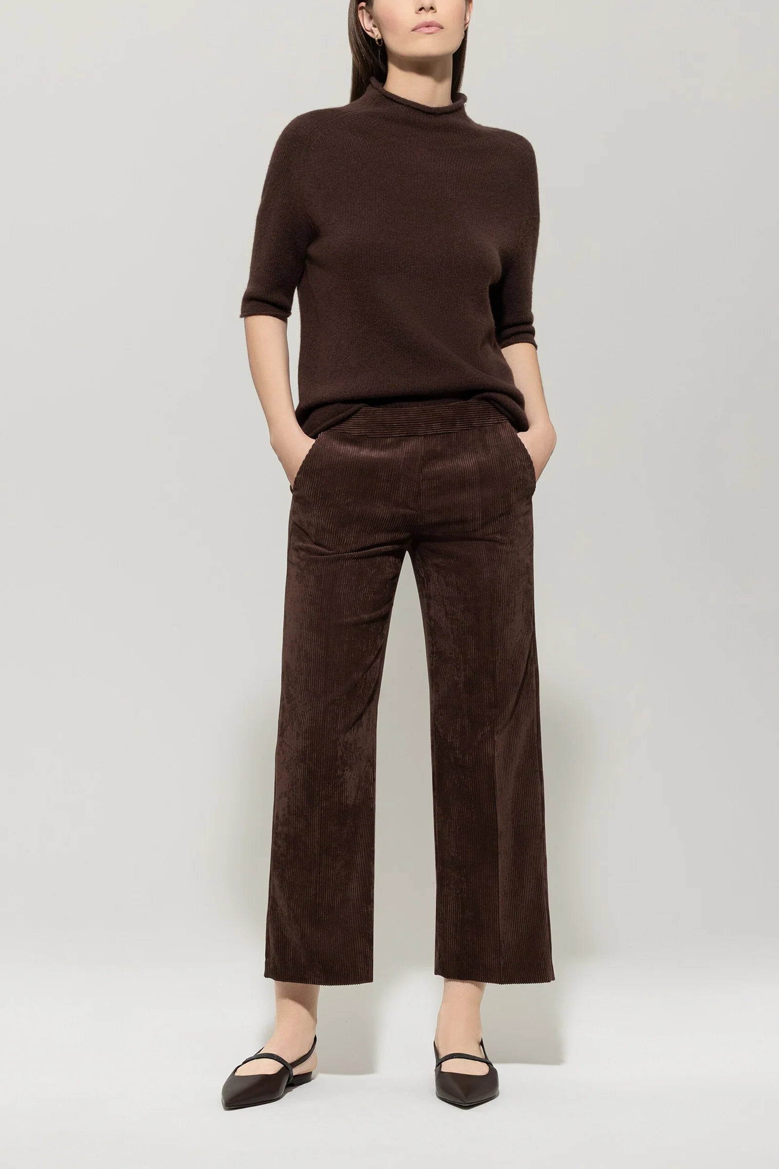 Широк Панталон Тип Джогър от Кадифе - Luisa Cerano