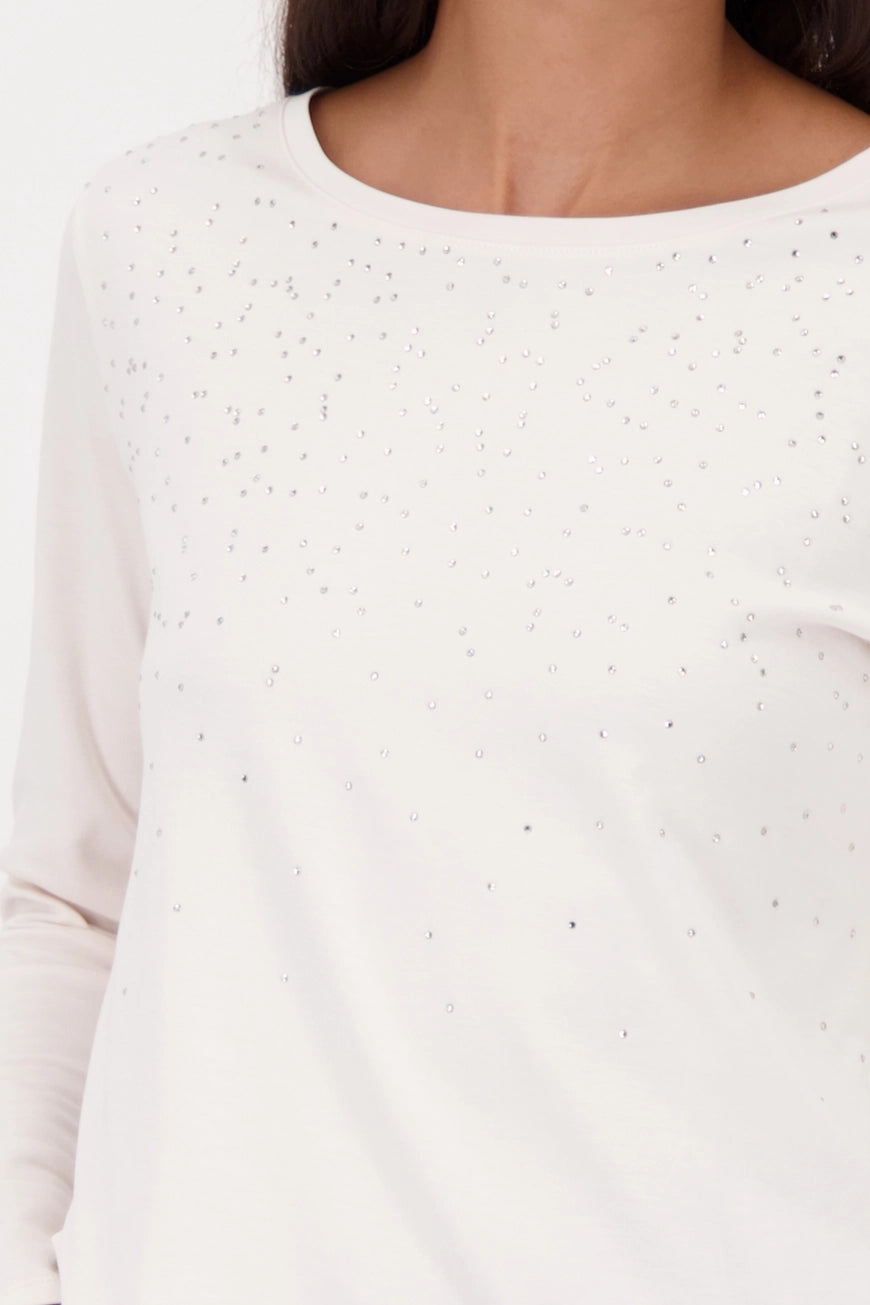 Памучна Блуза с Декорация от Камъчета - Monari