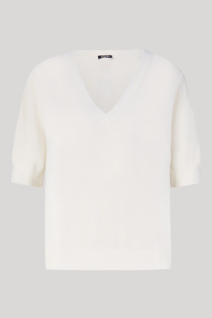 Вълнен пуловер с V-образно деколте - JOOP!