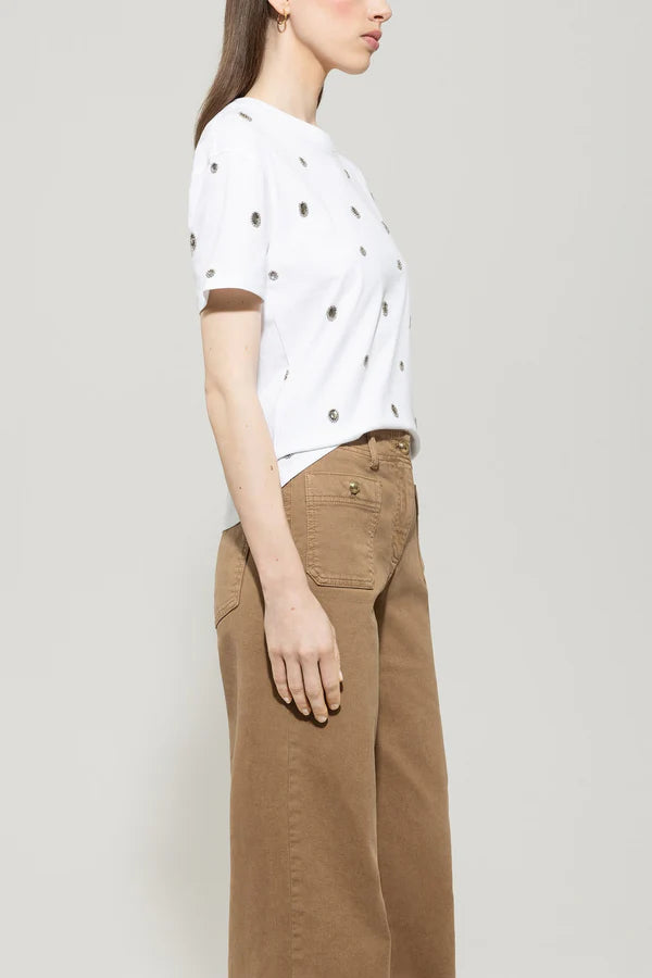 Памучна Т-шърт с пришити мъниста - Luisa Cerano
