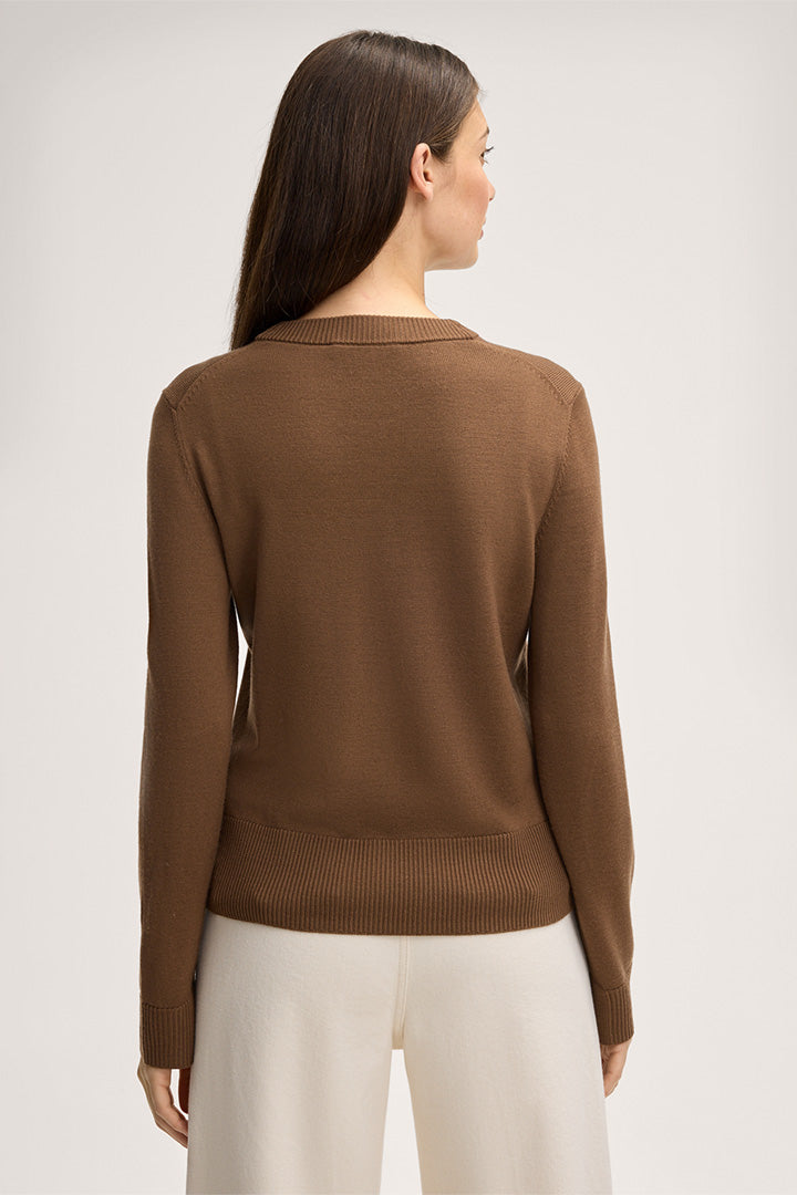 Фин плетен пуловер с обло деколте - Windsor