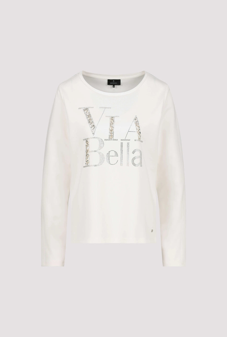 Блуза с Надпис от Кристали - Monari