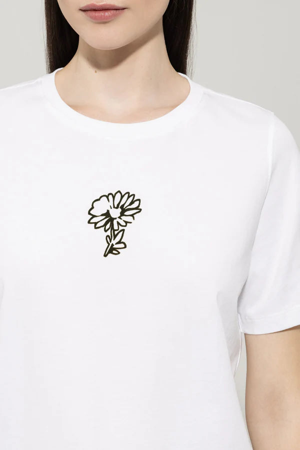 Памучна Т-шърт с обло деколте - Luisa Cerano