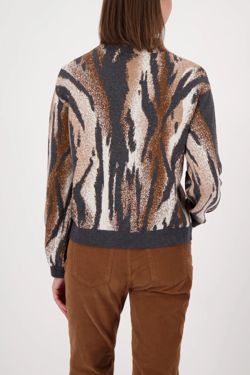 Плетен Пуловер с Тигров Десен - Monari