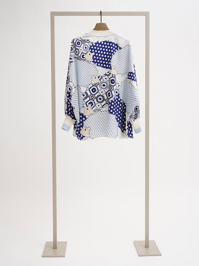 Копринена блуза с принт с мишки - Herzens