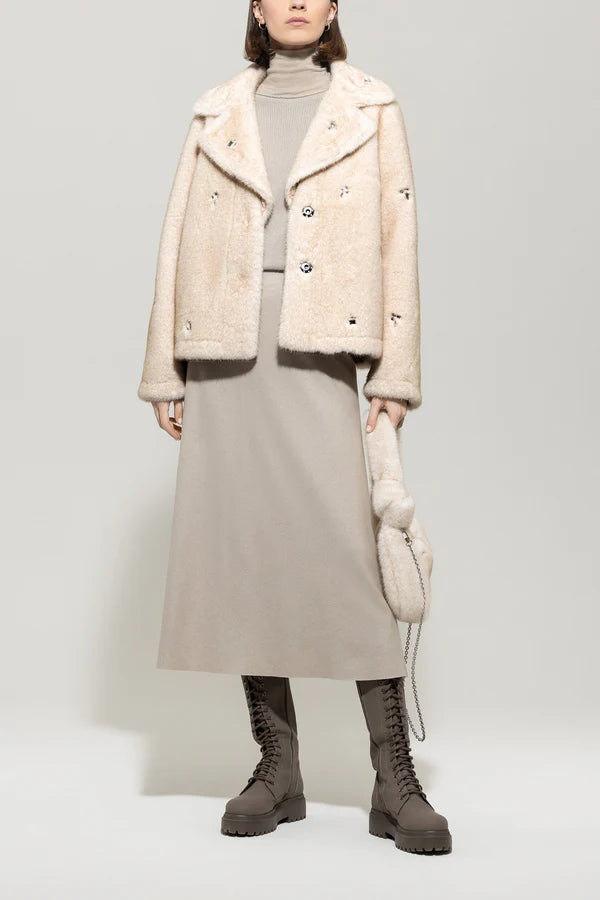 Яке с пухкав ефект (имитация на кожа) - Luisa Cerano