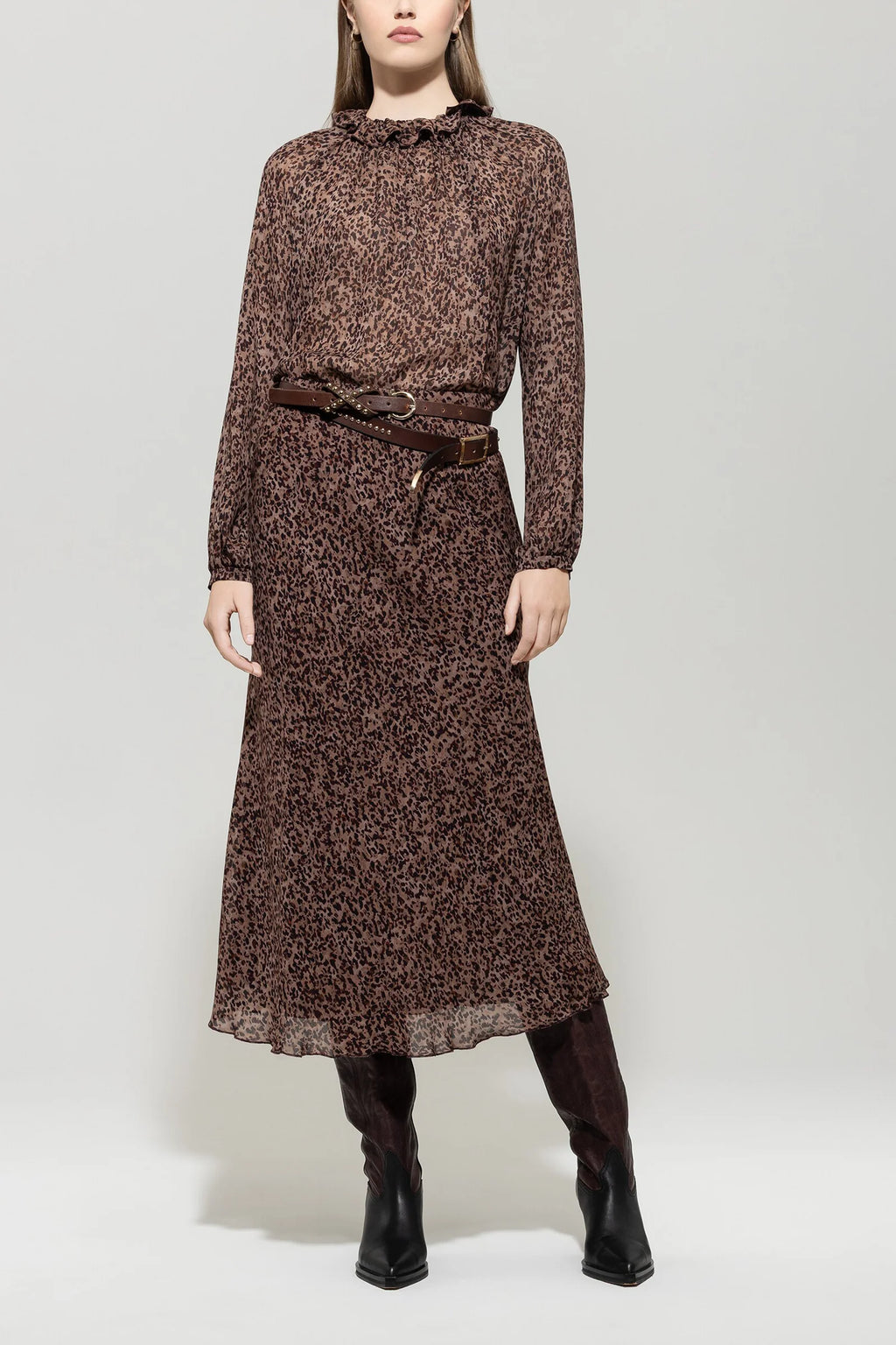 Миди Пола с Фин Животински Десен - Luisa Cerano