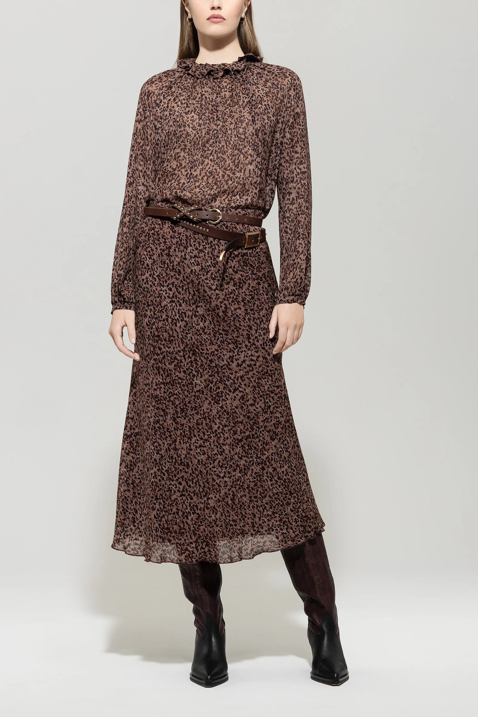 Миди Пола с Фин Животински Десен - Luisa Cerano