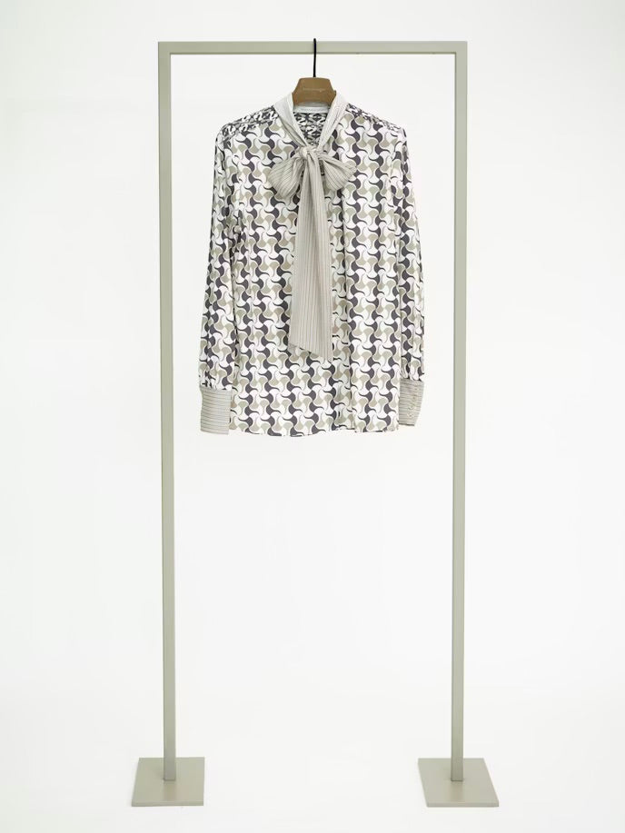 Копринена блуза с цялостен принт - Herzens