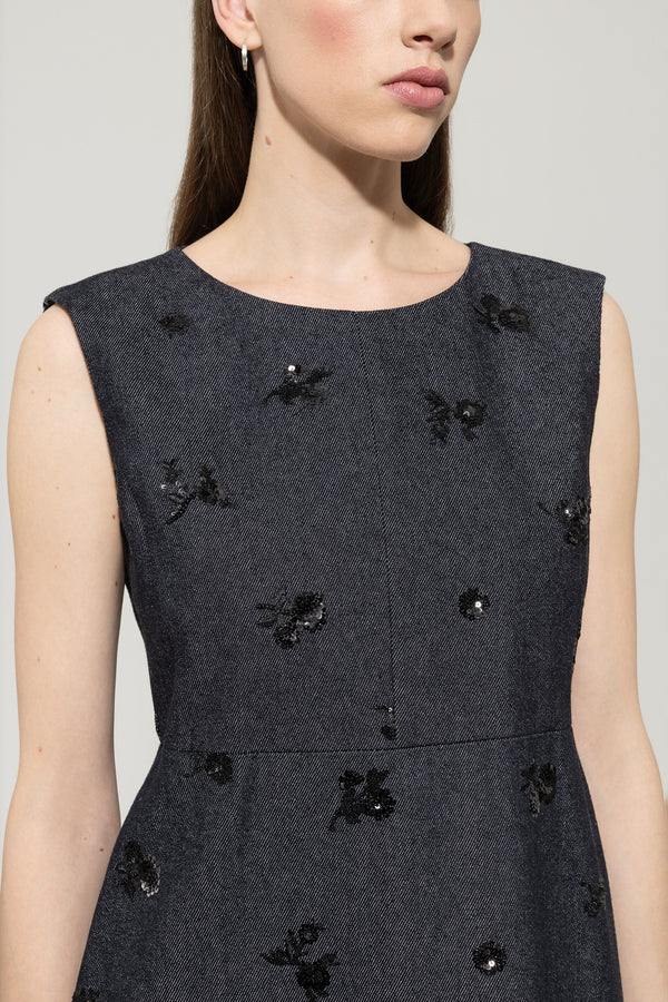 Рокля с детайлна пайетена бродерия - Luisa Cerano