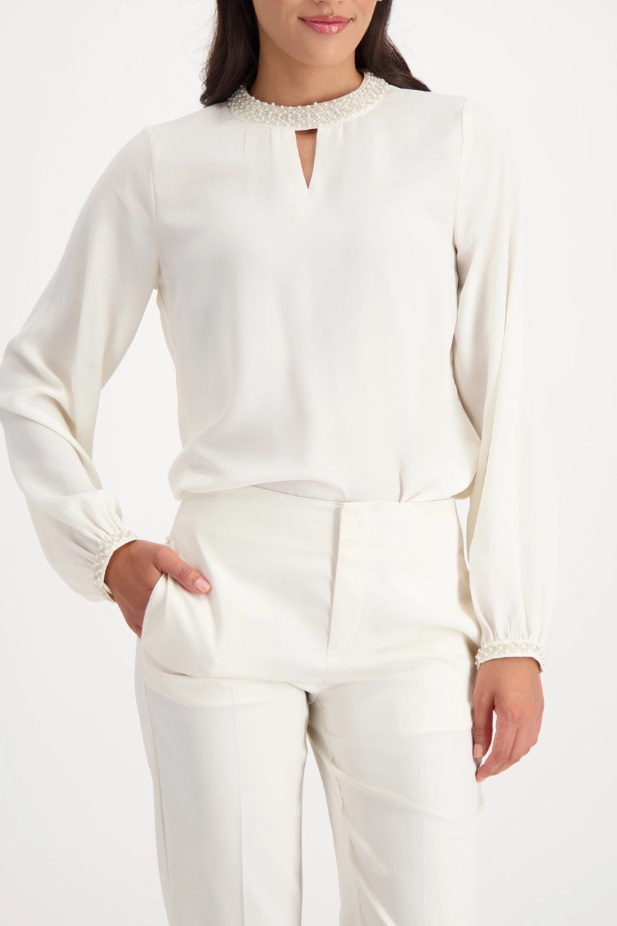 Блуза от Жоржет с Декоративен Елемент - Monari
