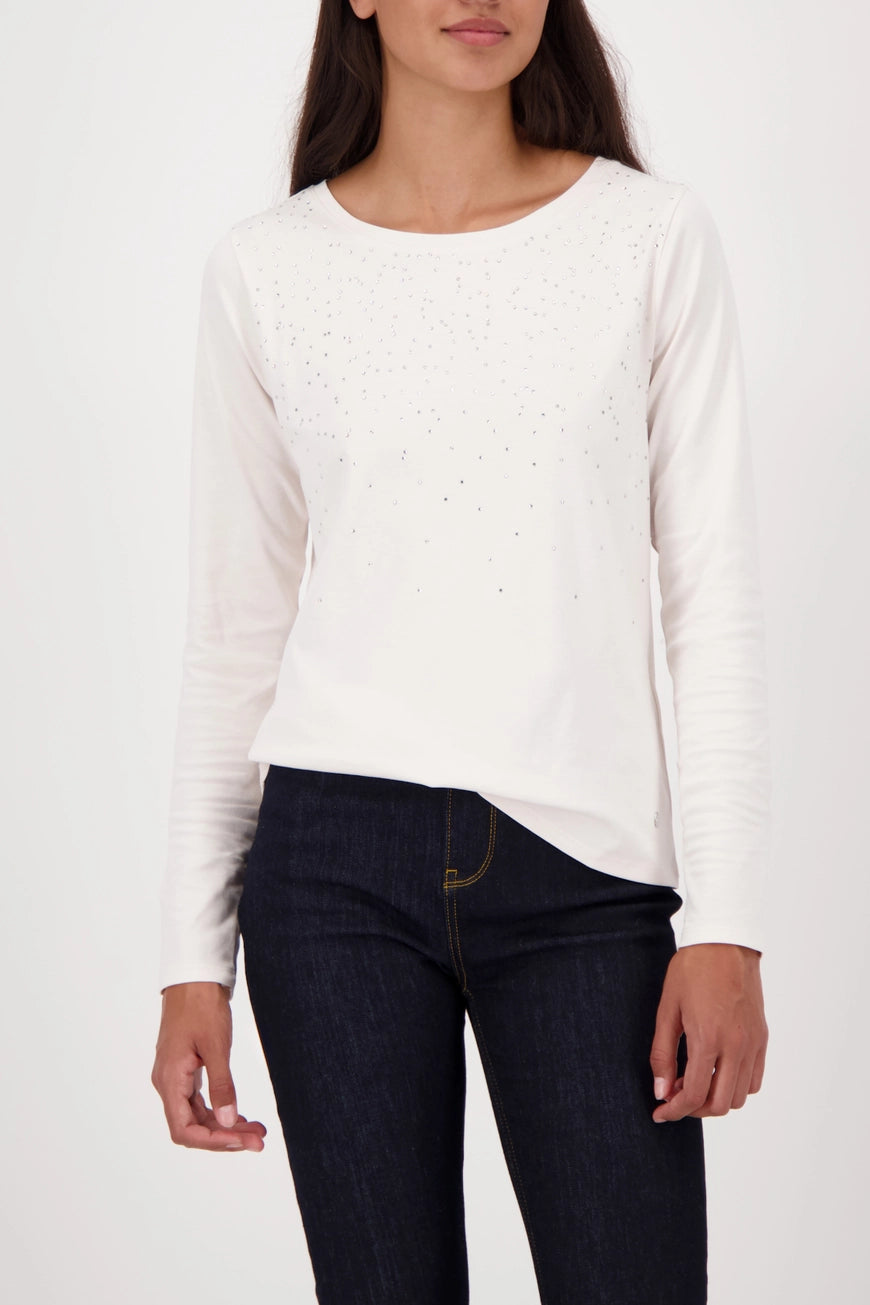 Памучна Блуза с Декорация от Камъчета - Monari