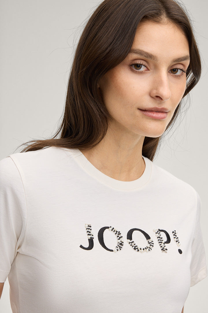Т-шърт с декоративен надпис с лого - JOOP!