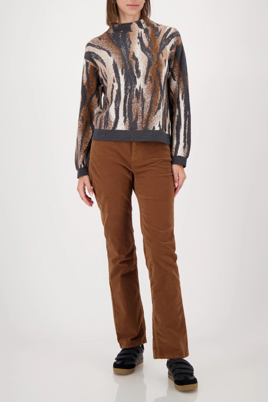 Плетен Пуловер с Тигров Десен - Monari