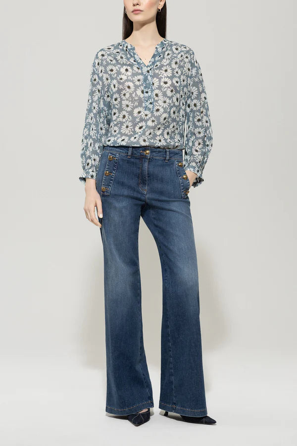 Блуза със Smart-Flower принт - Luisa Cerano