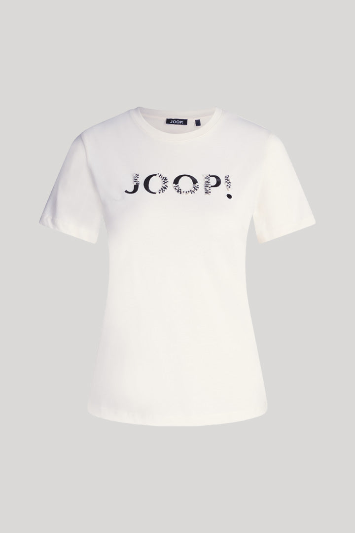 Т-шърт с декоративен надпис с лого - JOOP!