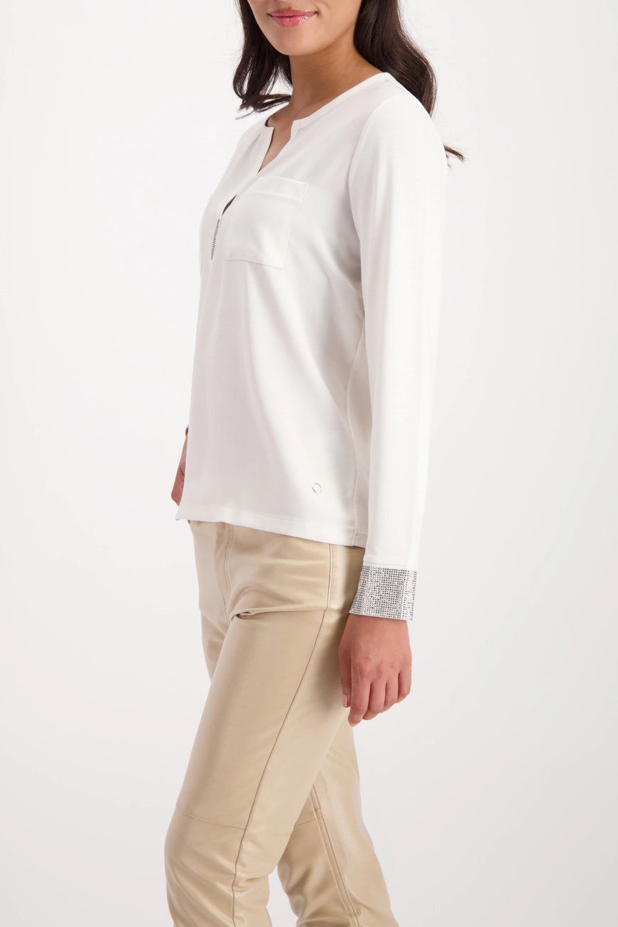 Блуза от Креп с Камъни - Monari