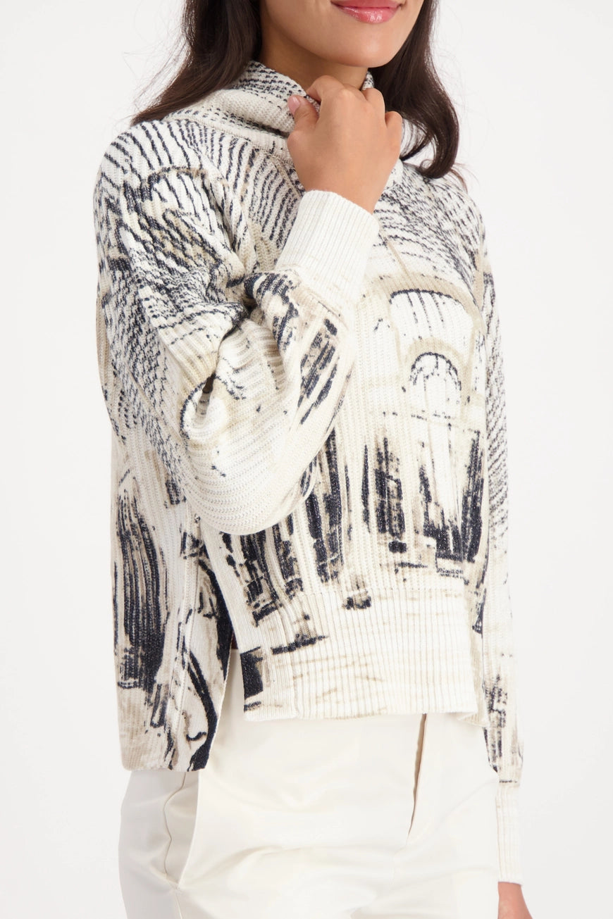 Плетен Пуловер С Галериен Принт - Monari