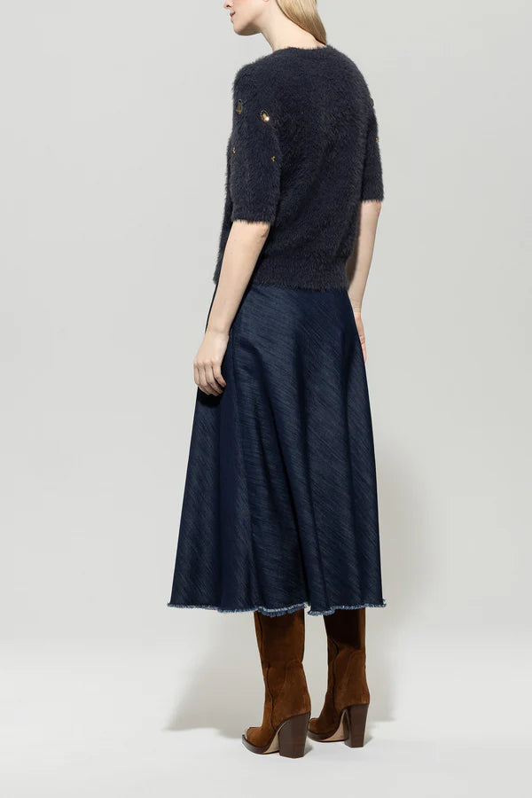 Пуловер с блестящи камъни и маниста - Luisa Cerano