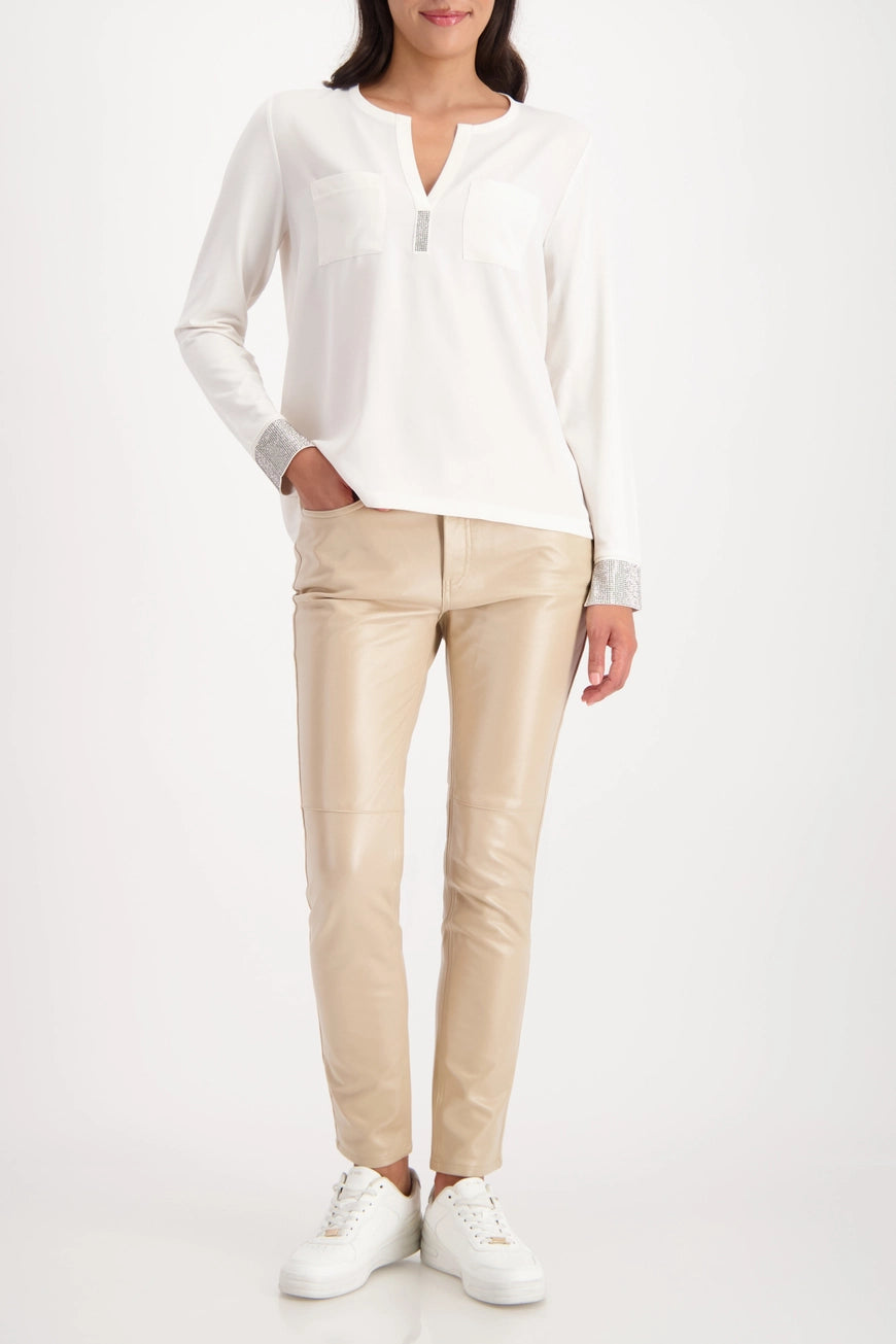 Блуза от Креп с Камъни - Monari